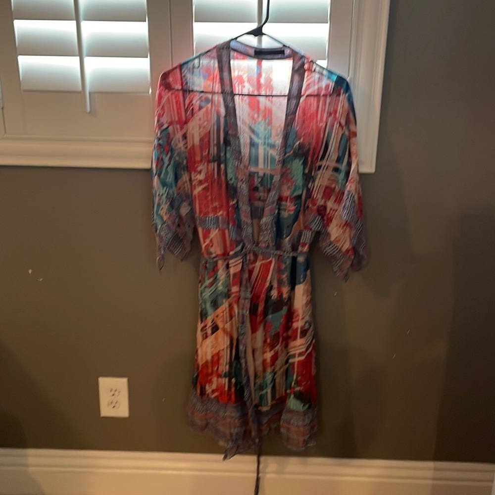 Wrap dress with side tie